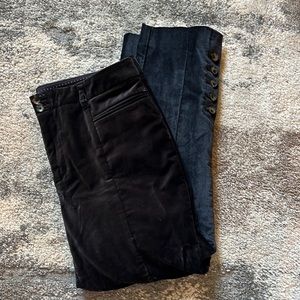 Anthropologie Velvet Slim Trousers